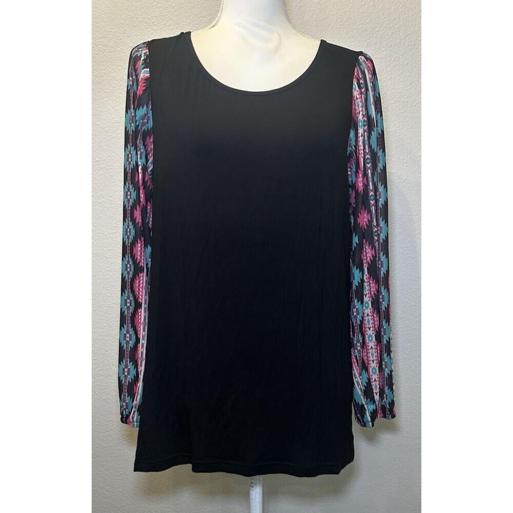 Sterling Kreek Boho Aztec Southewestern  "Take Me Downtown" Top Size Small